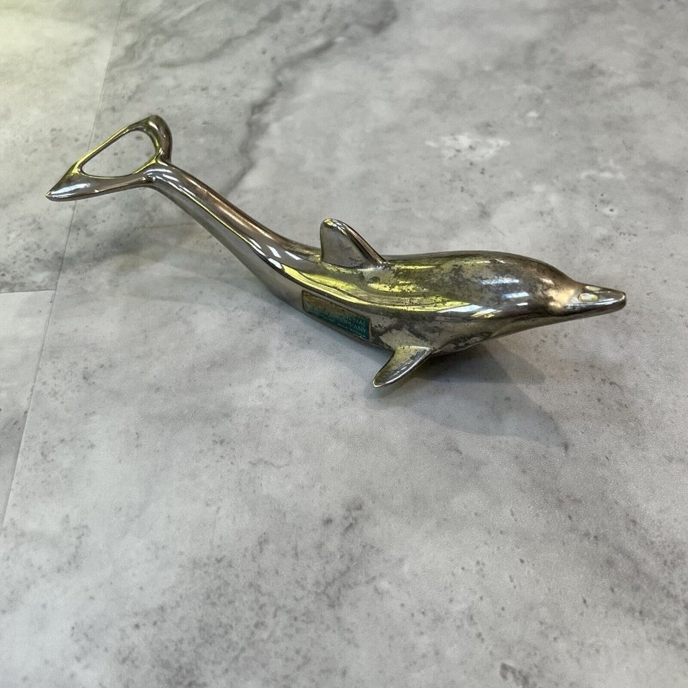 International Silver Company 6.5"‎ Dolphin Bottle Opener Silver Plated